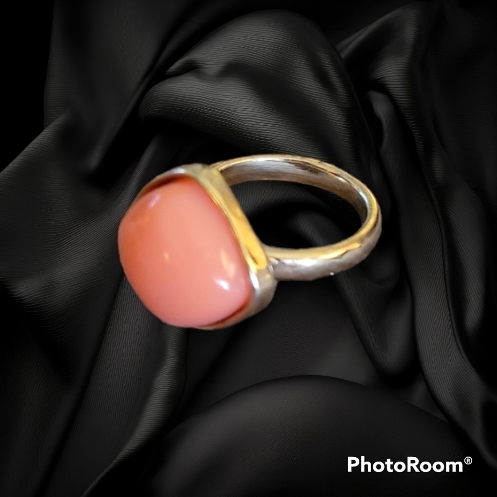 3/$30 VTG Peach Acrylic Diamond Shape Ring